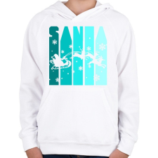 PRINTFASHION Santa - Gyerek kapucnis pulóver - Fehér gyerek pulóver, kardigán