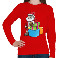 PRINTFASHION Santa - Női pulóver - Piros női pulóver, kardigán