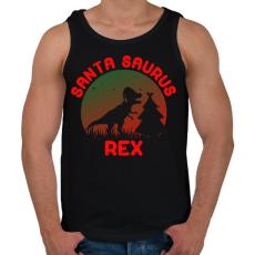 PRINTFASHION Santa Saurus Rex - Férfi atléta - Fekete