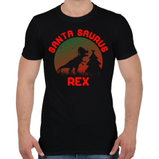 PRINTFASHION Santa Saurus Rex - Férfi póló - Fekete