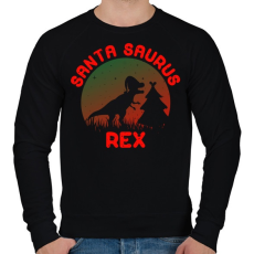 PRINTFASHION Santa Saurus Rex - Férfi pulóver - Fekete
