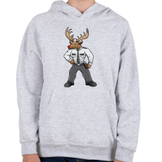 PRINTFASHION Santa Security - Gyerek kapucnis pulóver - Sport szürke