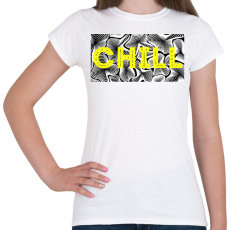 PRINTFASHION Sárga CHILL - Női póló - Fehér