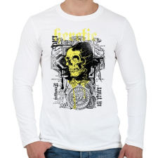 PRINTFASHION sárga koponya - Férfi hosszú ujjú póló - Fehér férfi póló