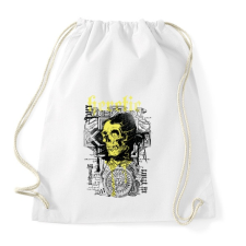 PRINTFASHION sárga koponya - Sportzsák, Tornazsák - Fehér tornazsák