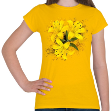 PRINTFASHION sárga lilom - Női póló - Sárga női póló