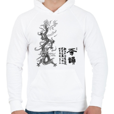PRINTFASHION sárkány2 - Férfi kapucnis pulóver - Fehér