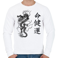 PRINTFASHION Sárkány 1 - Férfi pulóver - Fehér férfi pulóver, kardigán