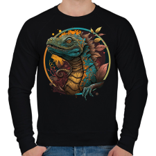 PRINTFASHION Sárkány design - Férfi pulóver - Fekete férfi pulóver, kardigán