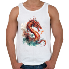 PRINTFASHION sárkány - Férfi atléta - Fehér