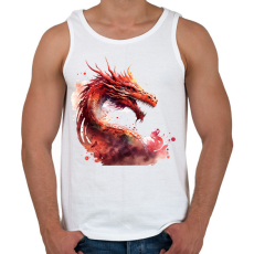 PRINTFASHION sárkány - Férfi atléta - Fehér