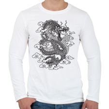 PRINTFASHION Sárkány  - Férfi hosszú ujjú póló - Fehér férfi póló
