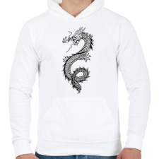 PRINTFASHION sárkány - Férfi kapucnis pulóver - Fehér férfi pulóver, kardigán