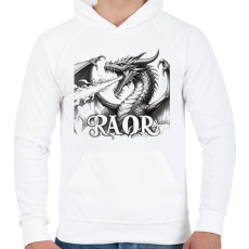 PRINTFASHION Sárkány - Férfi kapucnis pulóver - Fehér