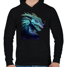 PRINTFASHION sárkány  - Férfi kapucnis pulóver - Fekete