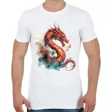 PRINTFASHION sárkány - Férfi póló - Fehér férfi póló