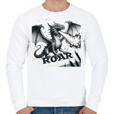PRINTFASHION Sárkány - Férfi pulóver - Fehér