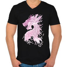 PRINTFASHION sárkány - Férfi V-nyakú póló - Fekete