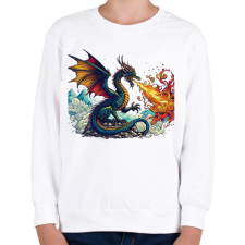 PRINTFASHION Sárkány - Gyerek pulóver - Fehér gyerek pulóver, kardigán