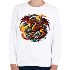 PRINTFASHION Sárkány - Gyerek pulóver - Fehér