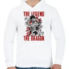 PRINTFASHION Sárkány legendája - Férfi kapucnis pulóver - Fehér férfi pulóver, kardigán