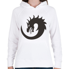 PRINTFASHION Sárkány - Női kapucnis pulóver - Fehér női pulóver, kardigán