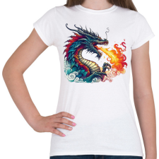 PRINTFASHION Sárkány - Női póló - Fehér női póló