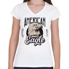 PRINTFASHION Sas 02 - American Eagle - Női V-nyakú póló - Fehér női póló