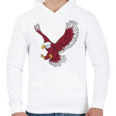 PRINTFASHION Sas - Bold eagle - Férfi kapucnis pulóver - Fehér