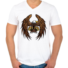 PRINTFASHION Sas - Férfi V-nyakú póló - Fehér férfi póló