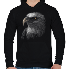 PRINTFASHION Sas portré - Férfi kapucnis pulóver - Fekete férfi pulóver, kardigán