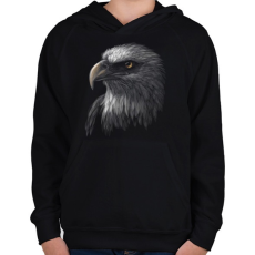 PRINTFASHION Sas portré - Gyerek kapucnis pulóver - Fekete