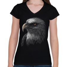 PRINTFASHION Sas portré - Női V-nyakú póló - Fekete női póló