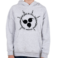 PRINTFASHION Sasuke átokpecsét - Gyerek kapucnis pulóver - Sport szürke gyerek pulóver, kardigán