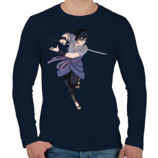 PRINTFASHION Sasuke - Férfi hosszú ujjú póló - Sötétkék