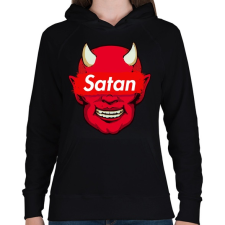 PRINTFASHION Satan - Női kapucnis pulóver - Fekete női pulóver, kardigán