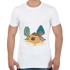 PRINTFASHION sátorozás - Férfi póló - Fehér férfi póló