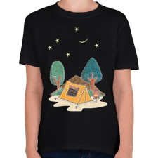 PRINTFASHION sátorozás - Gyerek póló - Fekete gyerek póló