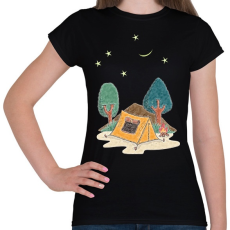 PRINTFASHION sátorozás - Női póló - Fekete