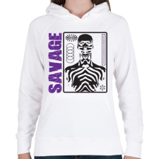 PRINTFASHION savage streetwear - Női kapucnis pulóver - Fehér női pulóver, kardigán