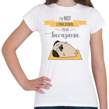 PRINTFASHION Savasana - kutya - Női póló - Fehér női póló