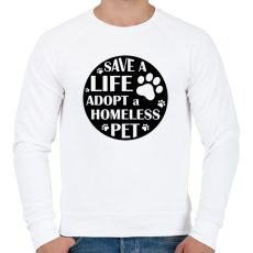 PRINTFASHION Save a life - Férfi pulóver - Fehér