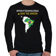 PRINTFASHION Save Amazonia - Férfi hosszú ujjú póló - Fekete férfi póló