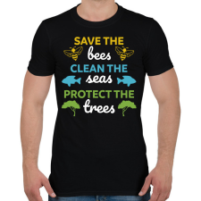 PRINTFASHION Save, clean, protect - Férfi póló - Fekete férfi póló