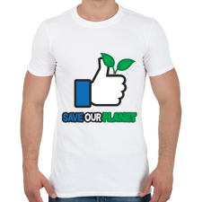 PRINTFASHION Save the planet! - Férfi póló - Fehér férfi póló