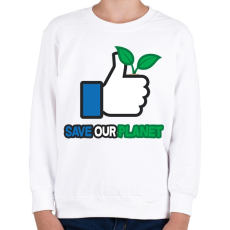PRINTFASHION Save the planet! - Gyerek pulóver - Fehér