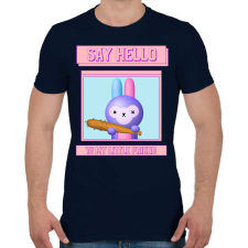 PRINTFASHION Say Hello - Férfi póló - Sötétkék férfi póló