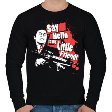 PRINTFASHION Say Hello - Férfi pulóver - Fekete férfi pulóver, kardigán