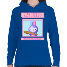 PRINTFASHION Say Hello - Női kapucnis pulóver - Királykék női pulóver, kardigán