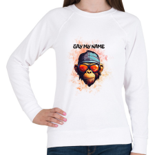 PRINTFASHION say my name - Női pulóver - Fehér női pulóver, kardigán